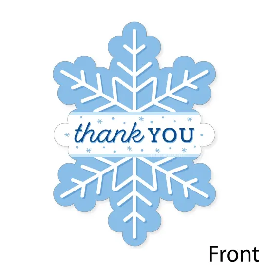 Big Dot of Happiness Blue Snowflakes - Shaped Thank You Cards - Winter Holiday Party Thank You Note Cards with Envelopes - Set of 12 {4}