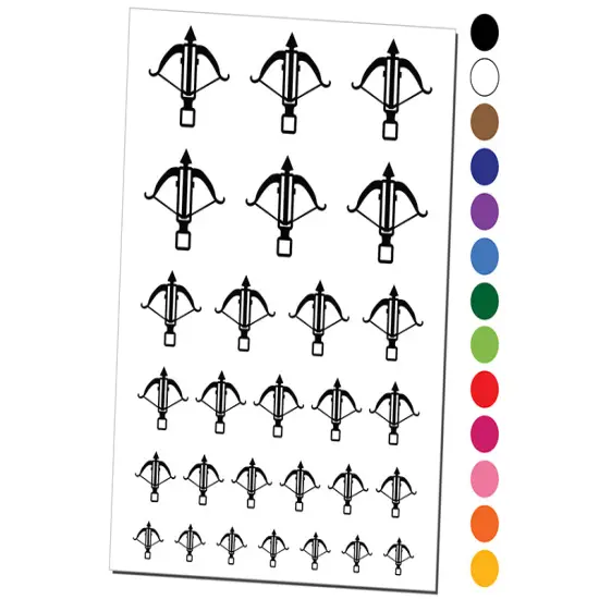 Crossbow Archer Ranged Weapon Temporary Tattoo Water Resistant Fake Body Art Set Collection Light Green {1}