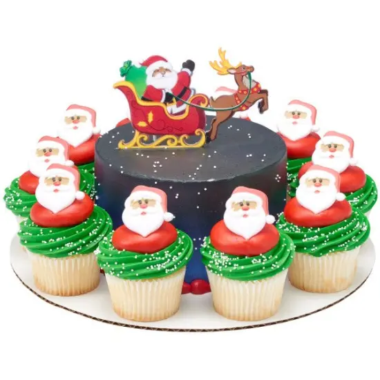 Santa Claus Cupcake Rings, 12ct {5}
