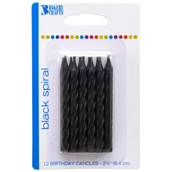 Black Spiral Birthday Candles, 12pc {1}