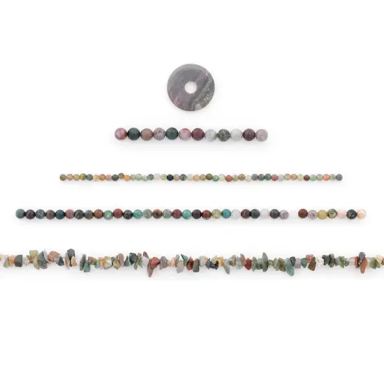 Indian Agate Natural Gemstone Beads Collection Value Pack {1}