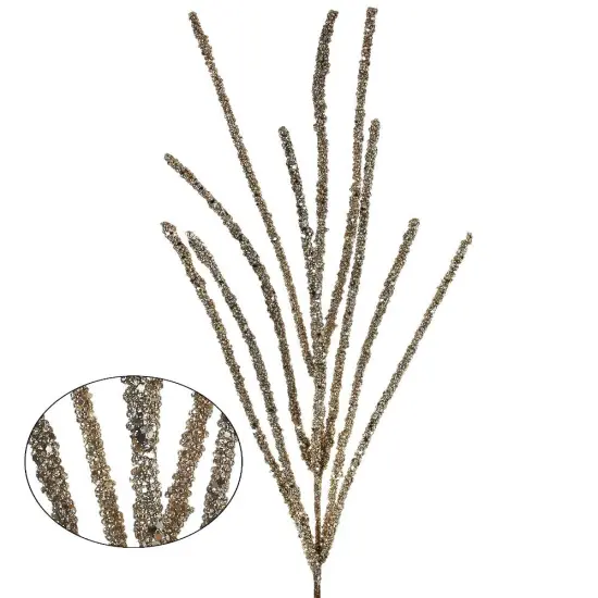 32" GLITTER MINI BERRY GRASS SPRAY SILV {2}