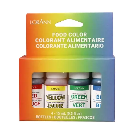 LorAnn Oils 4 Pack Liquid Food Colors, 1/2 ounce {1}