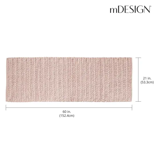 mDesign Soft Cotton Spa Mat Rug for Bathroom, Braided, 60" x 21" {3}