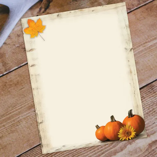 Great Papers! Pumpkin Sunflower Fall Letterhead, Invitations and Announcements, Printer Friendly, 8.5"x11", 80 Pack {3}