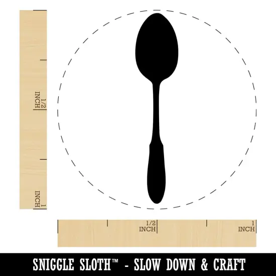 Spoon Solid Utensil Eating Sketch Self-Inking Rubber Stamp for Stamping Crafting Planners Yellow {1}