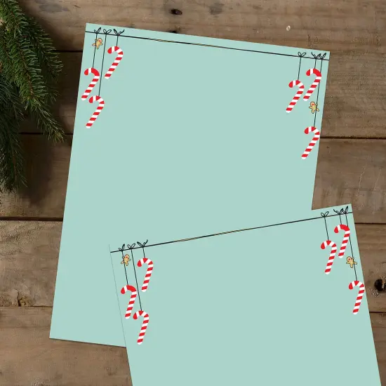 Great Papers! Minty Candy Canes Holiday Letterhead, Invitations and Announcements, Printer Friendly, 8.5"x11", 80PK {3}