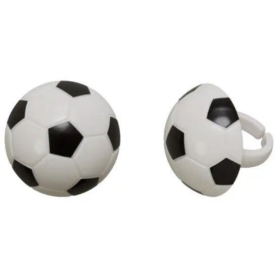 3D Soccer Ball Cupcake Rings, 12ct {2}