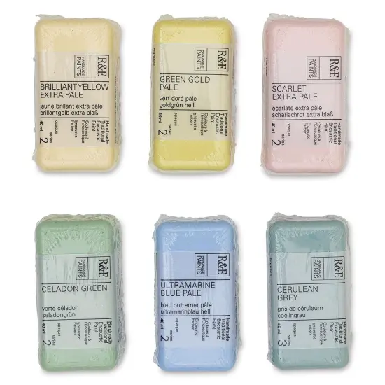 R&F Encaustic Paint - Set of 6, Chromatic Tones, 40 ml {2}