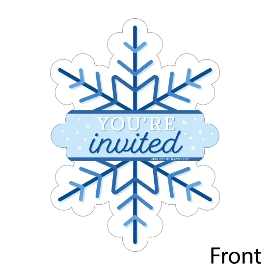 Big Dot of Happiness Blue Snowflakes - Shaped Fill-In Invitations - Winter Holiday Party Invitation Cards with Envelopes - Set of 12 {4}