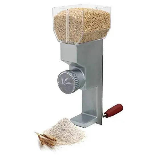 Kitchen Crop Compact Grain Mill - Deluxe, Non-Electric, Manual Power Grain Flour Grinder, 4.5 Cup Capacity, 15.75 inches {5}