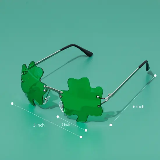 St. Patricks Day Irish Shamrock Leaves Green Leprechaun Costume Glasses, 1 Pair by Big Mos Toys {5}