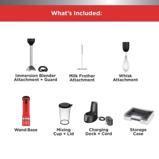 BLACK+DECKER Kitchen Wand 3 Kit, Red (BCKM1013KS06) {3}