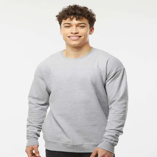 Tultex&reg; Long Sleeve Fleece Crewneck Sweatshirt Heather grey {1}