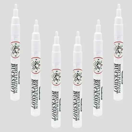 Risky's Tools of the Trade Platinum 1MM 6 Pack White Acrylic Paint Pens for Graffiti and Fine Art {5}