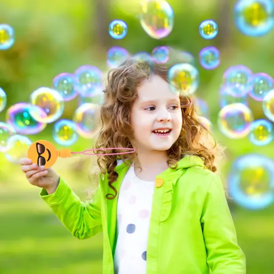 12 Pack Giant Bubble Wands Emoticon Party Favor Toys - Bulk Bubbles Party Favors Clapper Toys For Kids {3}