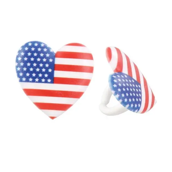 I Love the USA Cupcake Rings, 12ct {1}