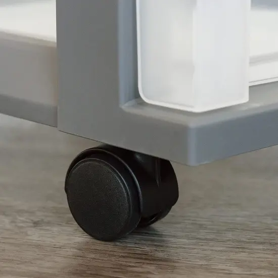 IRIS USA 4 Drawer Rolling Storage Cart with Organizer Top, Black/White/Gray Grey {3}