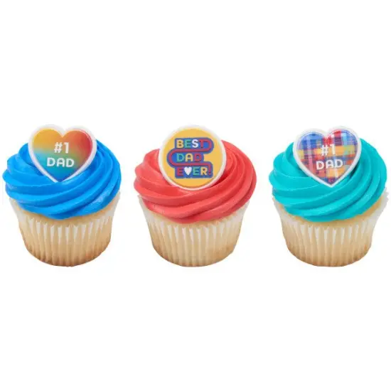 #1 Dad Assortment Cupcake Rings, 12ct {3}