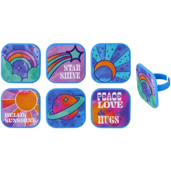 Peace, Love & Hugs Assortment Cupcake Rings, 12ct {2}