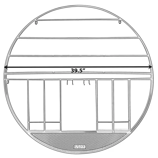 Vintage Decorative Modern Black Metal Round Wall Mounted Wine Display Rack {10}