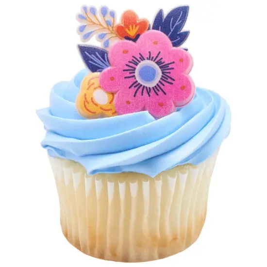 Spring Floral Cupcake Rings, 12ct {4}