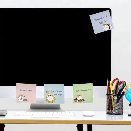 Wrapables Funny Chipmunks Sticky Notes, Adhesive Memo Notepads for Home, Office, Work (Set of 4) {4}