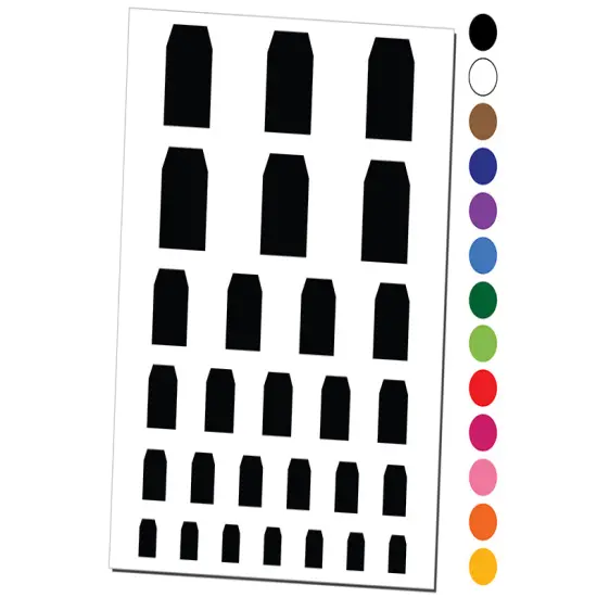 Gift Tag Shape Solid Temporary Tattoo Water Resistant Fake Body Art Set Collection Hot Pink {1}