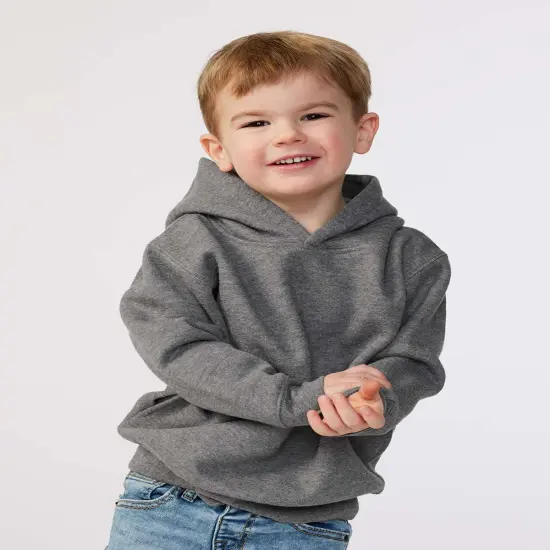Toddler Pullover FleeceTurtle Neck Long Sleeve Hoodie Granite heather {1}