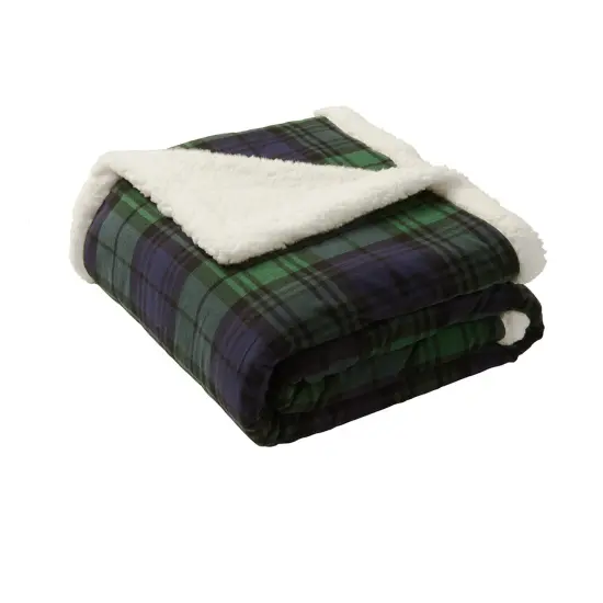 Cozy Game with Our Flannel Sherpa Blankets | RADYAN&reg; Black uneven plaid {4}