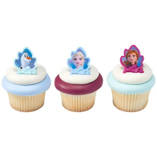 Frozen II Elsa, Anna and Olaf Cupcake Rings, 12ct {1}