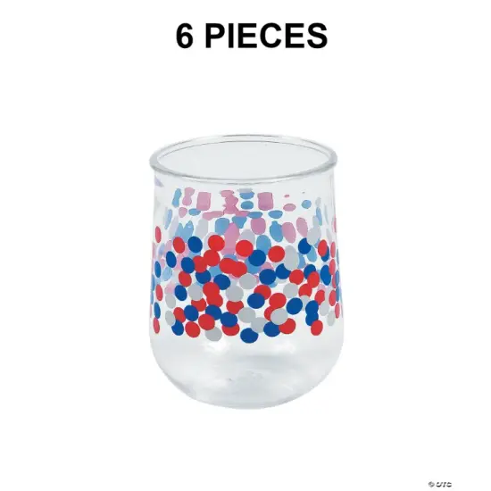 12 oz. Patriotic Confetti Reusable Plastic Tumblers - 6 Ct. {1}