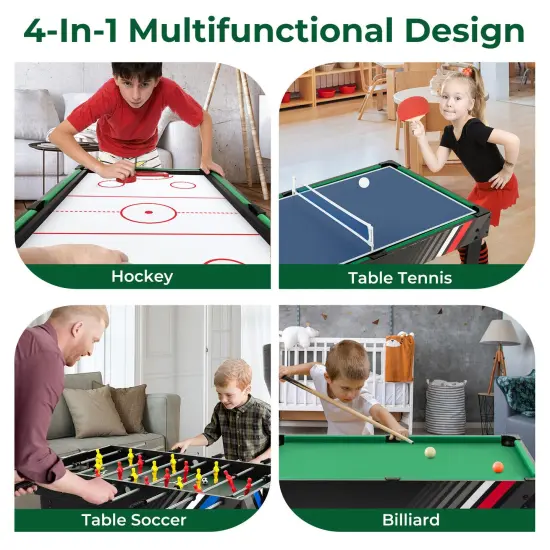 4-in-1 Multi Game Table With Pool Billiards {6}