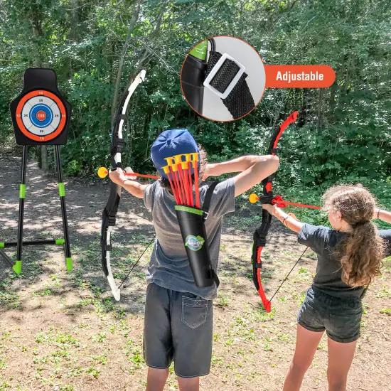 Youth Archery Bow Set With Led Light Up Bow And 20 Suction Cup Arrows For Kids {1}