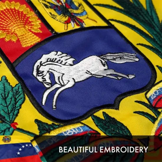 G128 Venezuela (Venezuelan) Flag | 3x5 feet | Double Sided Embroidered 210D Indoor/Outdoor, Brass Grommets, Heavy Duty Polyester {4}