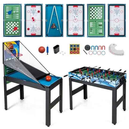 14-in-1 Combo Game Table Set Multi Game Table With Foosball {3}