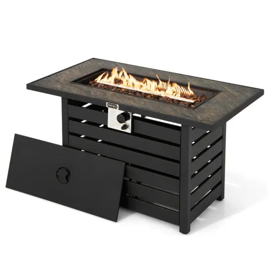 42 Inch 50000 Btu Propane Fire Pit Table With Ore Powder Surface {4}