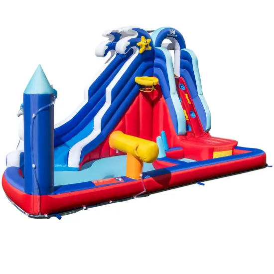 6-in-1 Inflatable Water Park With Climbing Wall Splash Pool (without Blower) {2}