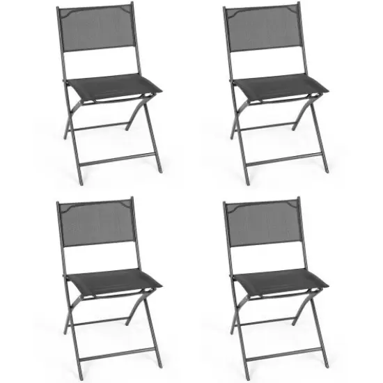 Set Of 4 Outdoor Camping Deck Garden Folding Chairs {3}