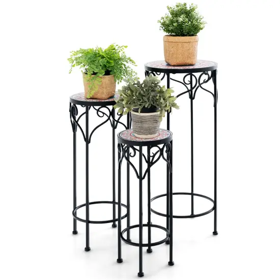 Decorative Flower Display Holder With Ceramic Top For Patio {5}
