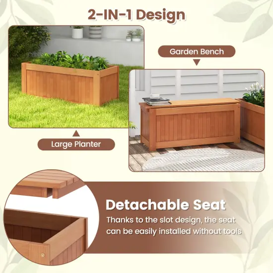 Outdoor Plant Container With Seat For Garden Yard Balcony Deck {6}
