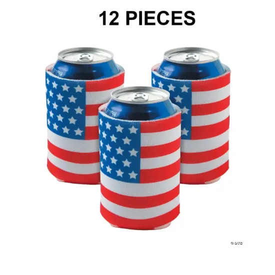 USA Flag Can Sleeves - 12 Pc. {1}