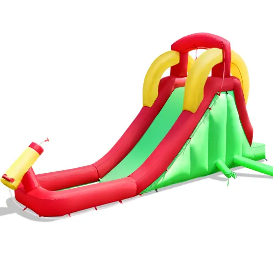 Inflatable Water Slide Bounce House With Climbing Wall Jumper And 480w Blower {4}