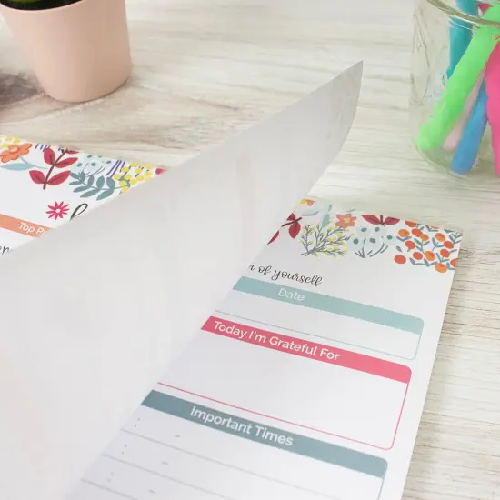 bloom daily planners Planning Pad, 8.5" x 11", Daily Planning System, Floral Dots {6}