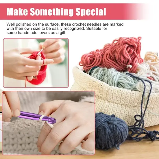73Pcs Crochet Kit with Hooks, Needles, Yarn, and Tote Bag {3}