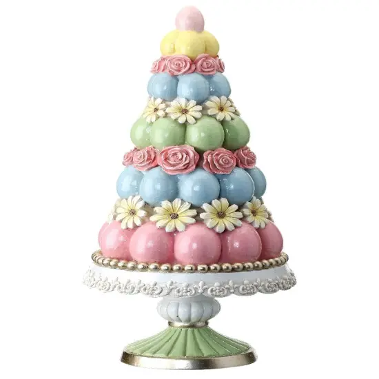 14.25" Pastel Easter Egg Topiary Tree &ndash; Decorative Spring Centerpiece with Flowers {1}