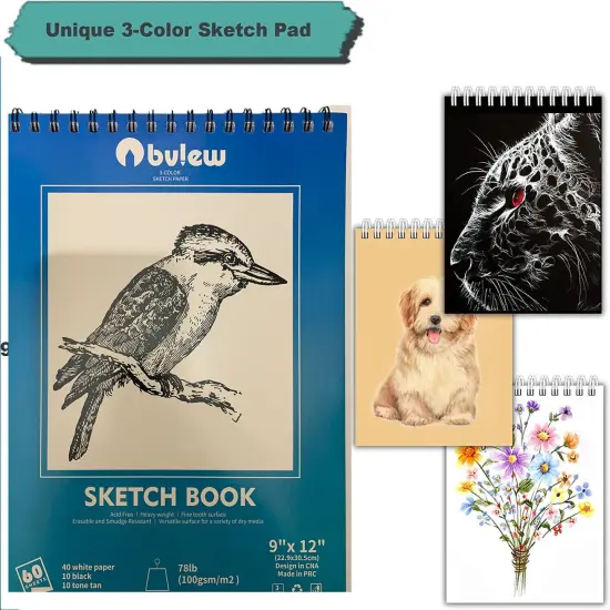 Drawing Artist Kit Set with Pencils Sketch Charcoal and Art Bag {3}