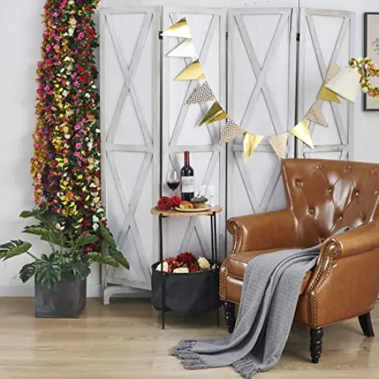 8 Pieces 66 ft Flower Garland, Artificial Rose Vine Flowers with Green Leaves Hanging for Room, Anniversary Wedding Birthday Christmas Wall Arch Decor, Spring Pink Flower {4}