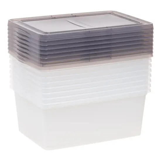 IRIS USA 8 Pack 17 Quart Snap Top Plastic Storage Box {6}