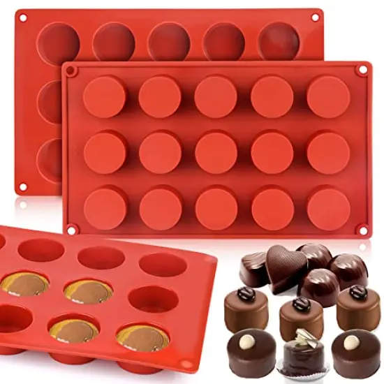 3 Pieces Small Round Cylinder Silicone Mold for Chocolate Candy, Fat Bombs Keto Snacks,Hard Candy, Pralines Gummy, Ganache, Ice Cubes,Jelly Mold {2}